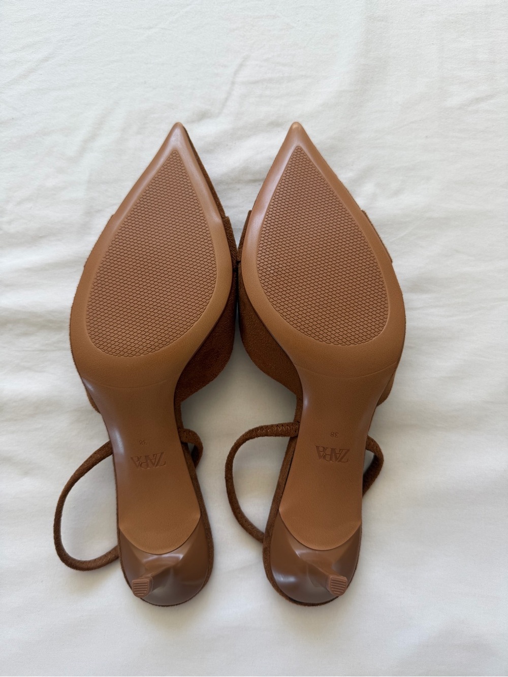 Zara Chestnut Pointed Slingback Mules with Buckle Accent - Picture 4 of 5